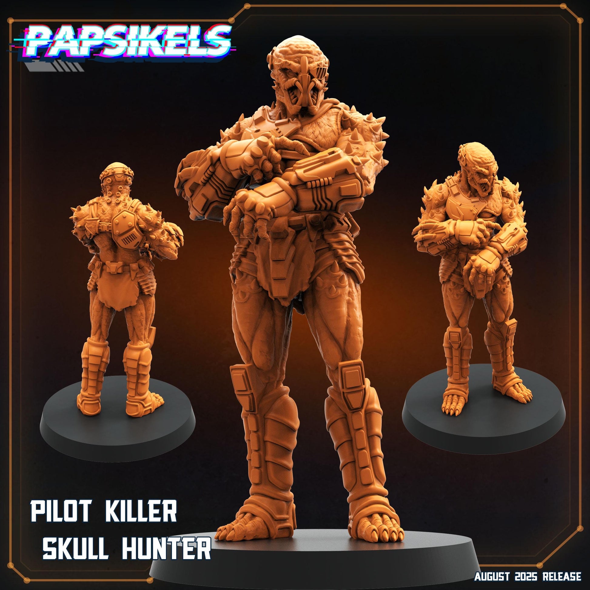 Pilot Skull Hunter - Resin Miniature - Tabletop miniature - Fantasy Miniature - 32mm - D&D - Sci-fi Miniature - Papsikel