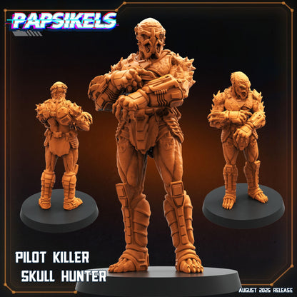 Pilot Skull Hunter - Resin Miniature - Tabletop miniature - Fantasy Miniature - 32mm - D&D - Sci-fi Miniature - Papsikel