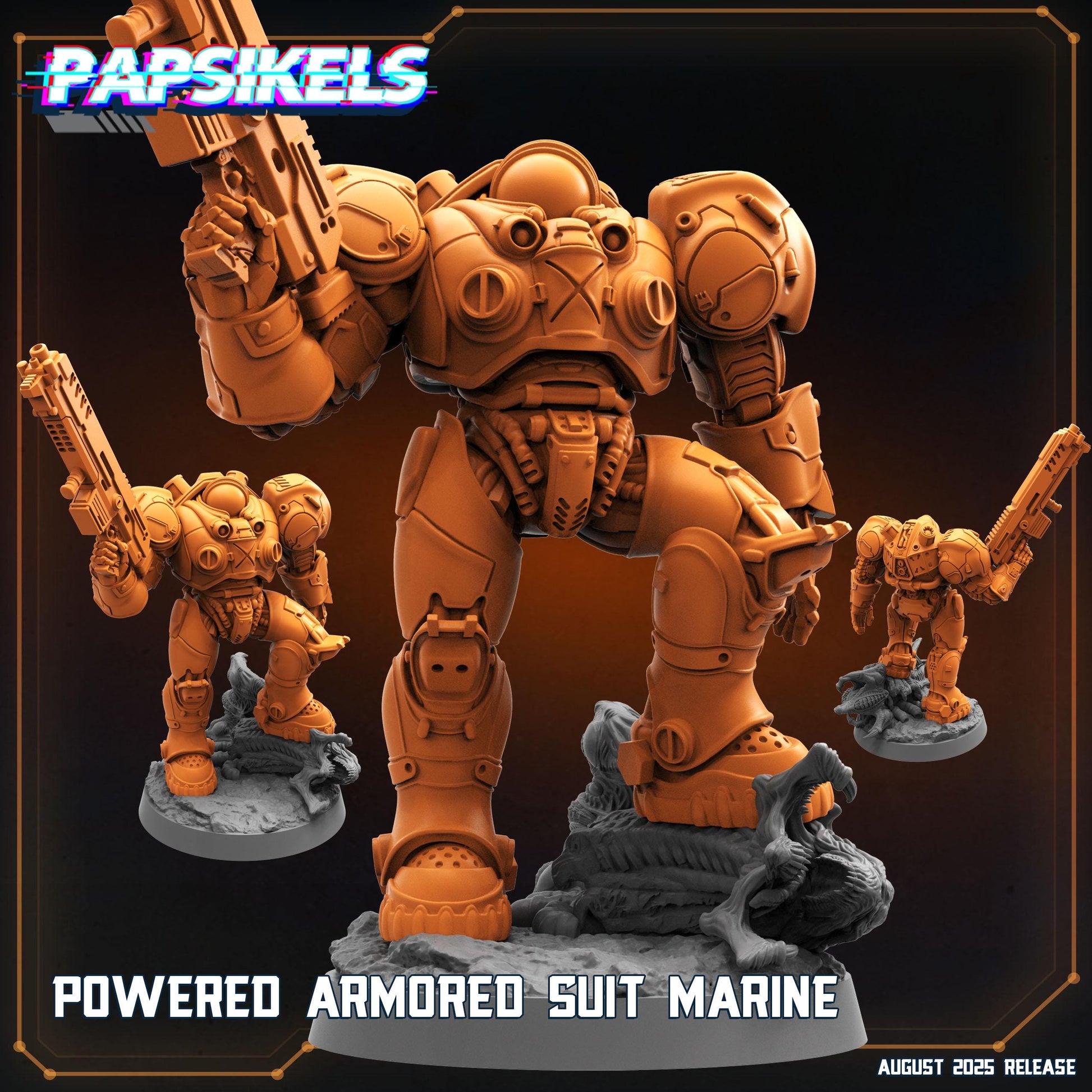Powered Marine - Resin Miniature - Tabletop miniature - Fantasy Miniature - 32mm - D&D - Sci-fi Miniature - Papsikel