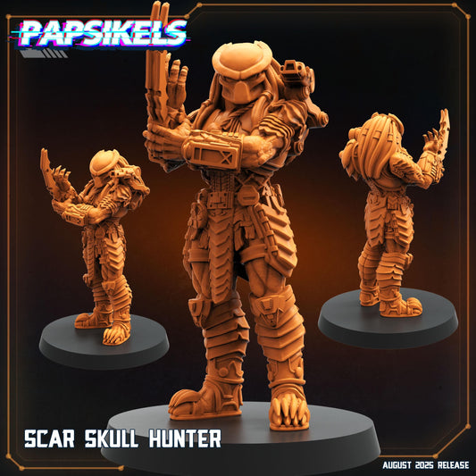 Scar Skull Hunter - Resin Miniature - Tabletop miniature - Fantasy Miniature - 32mm - D&D - Sci-fi Miniature - Papsikel