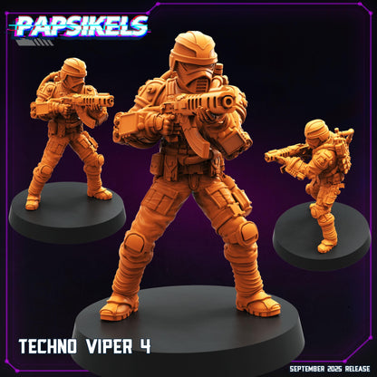 Techno Vipers - Resin Miniature - Tabletop miniature - Fantasy Miniature - 32mm - D&D - Sci-fi Miniature- Papsikel