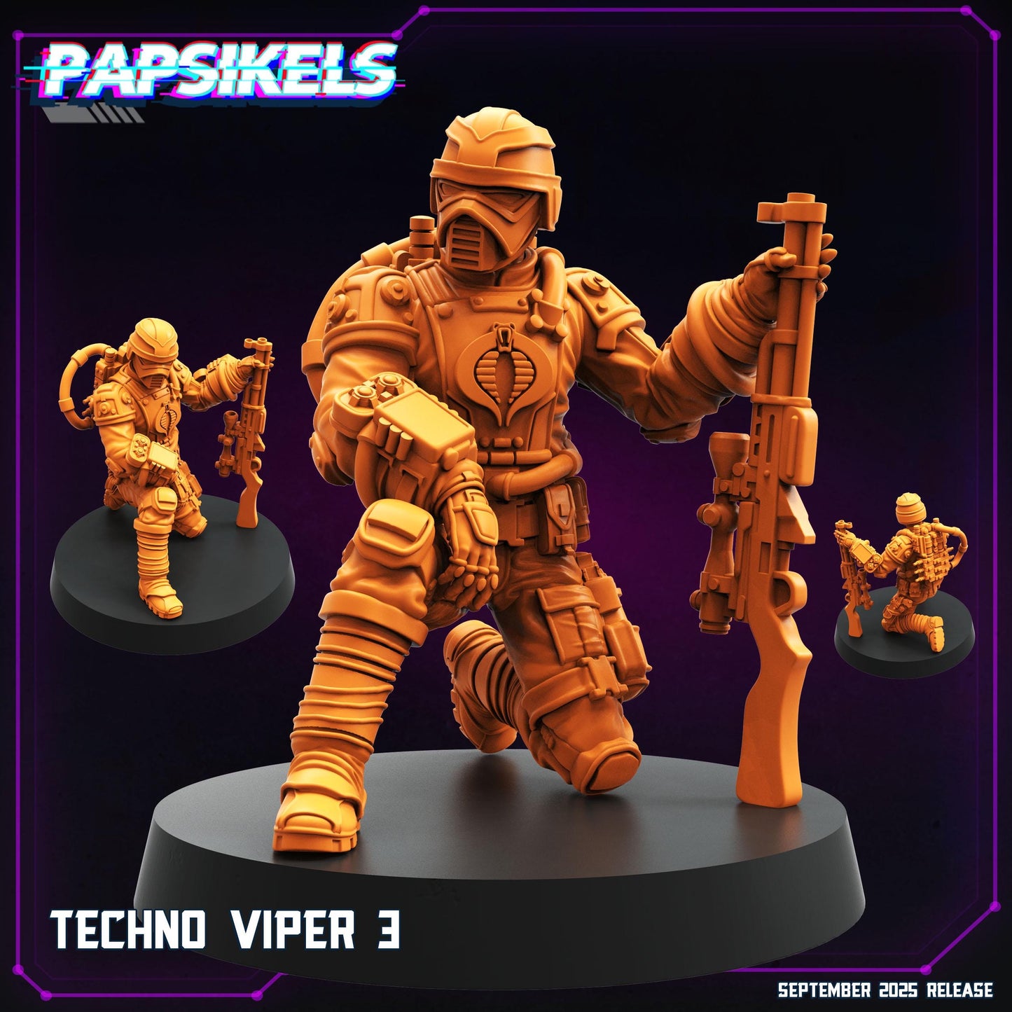 Techno Vipers - Resin Miniature - Tabletop miniature - Fantasy Miniature - 32mm - D&D - Sci-fi Miniature- Papsikel
