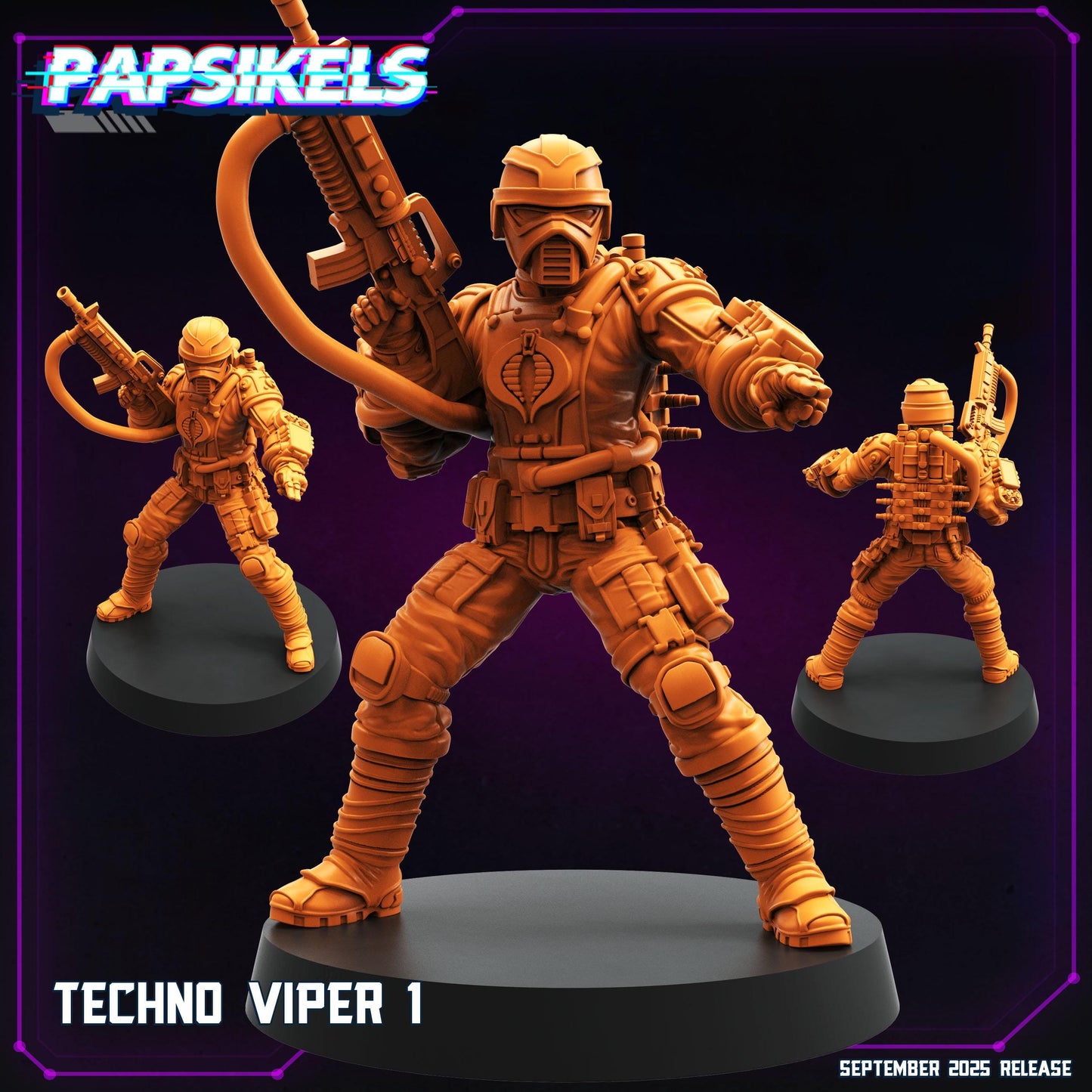 Techno Vipers - Resin Miniature - Tabletop miniature - Fantasy Miniature - 32mm - D&D - Sci-fi Miniature- Papsikel