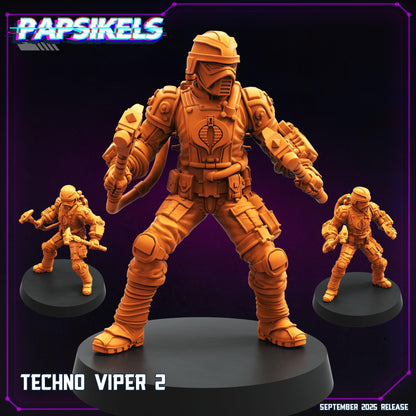 Techno Vipers - Resin Miniature - Tabletop miniature - Fantasy Miniature - 32mm - D&D - Sci-fi Miniature- Papsikel