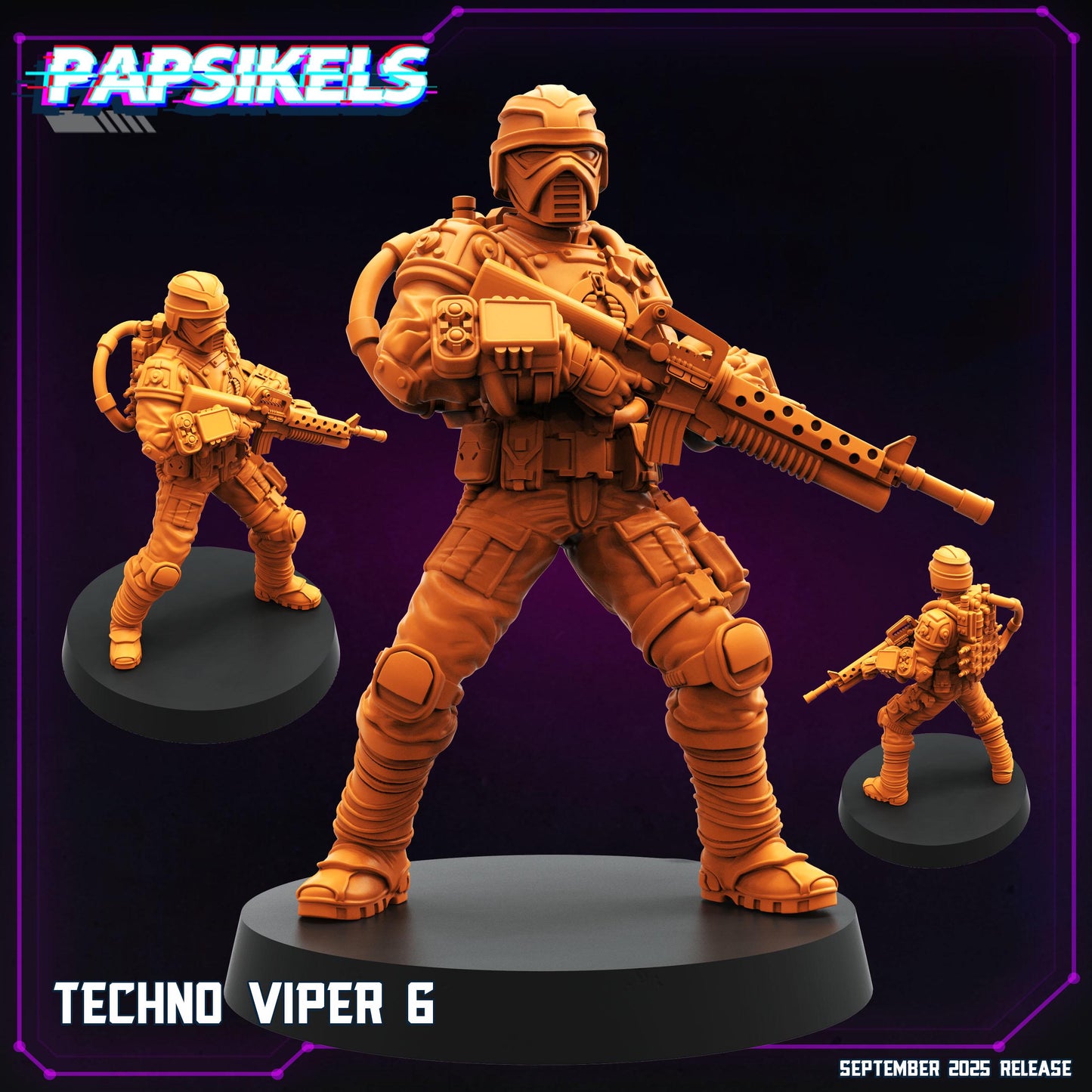 Techno Vipers - Resin Miniature - Tabletop miniature - Fantasy Miniature - 32mm - D&D - Sci-fi Miniature- Papsikel