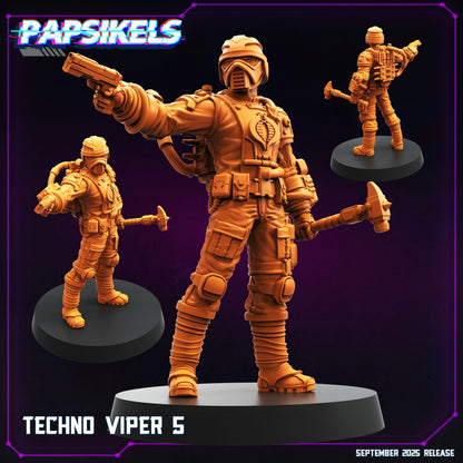 Techno Vipers - Resin Miniature - Tabletop miniature - Fantasy Miniature - 32mm - D&D - Sci-fi Miniature- Papsikel