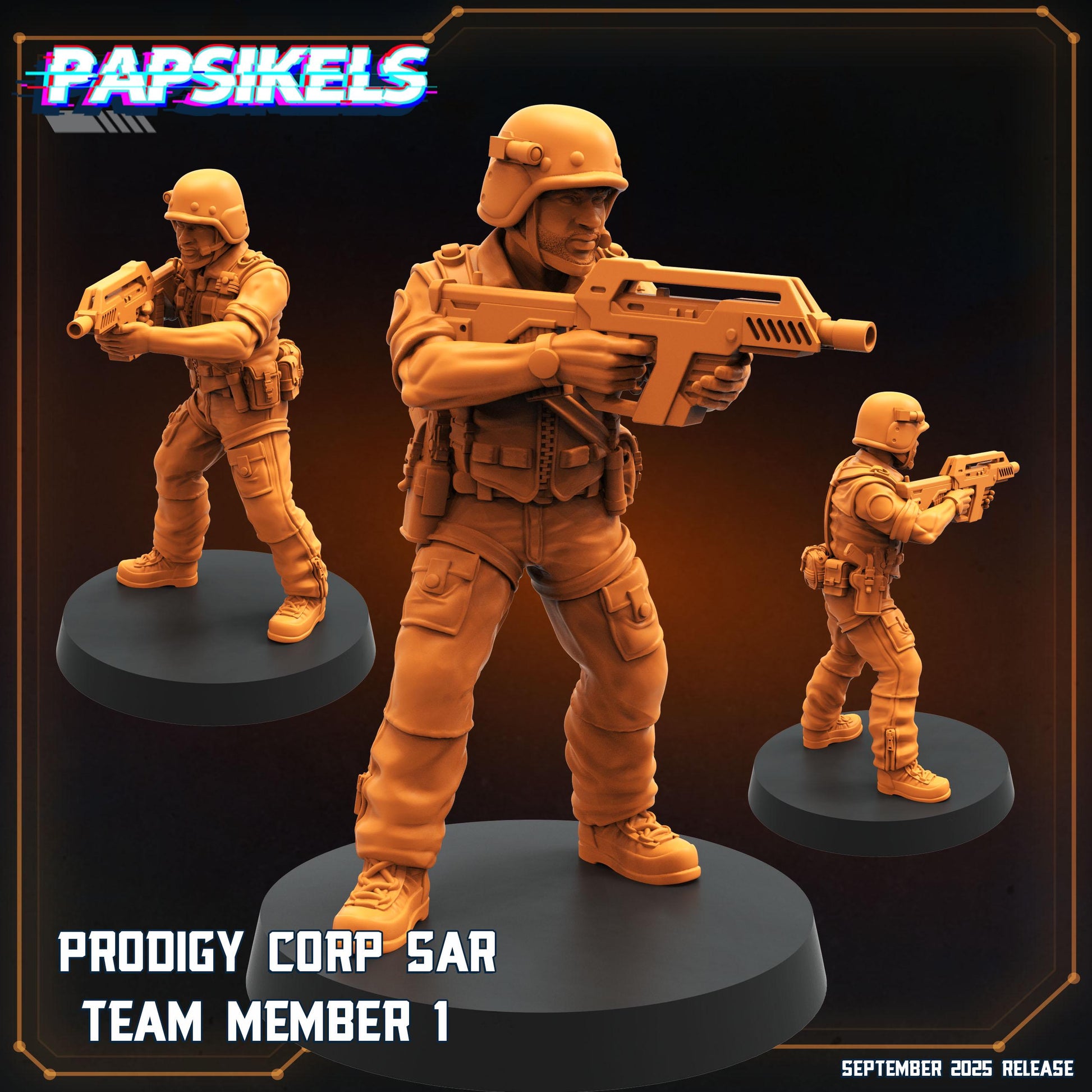 Sar Team - Resin Miniature - Tabletop miniature - Fantasy Miniature - 32mm - D&D - Sci-fi Miniature- Papsikel