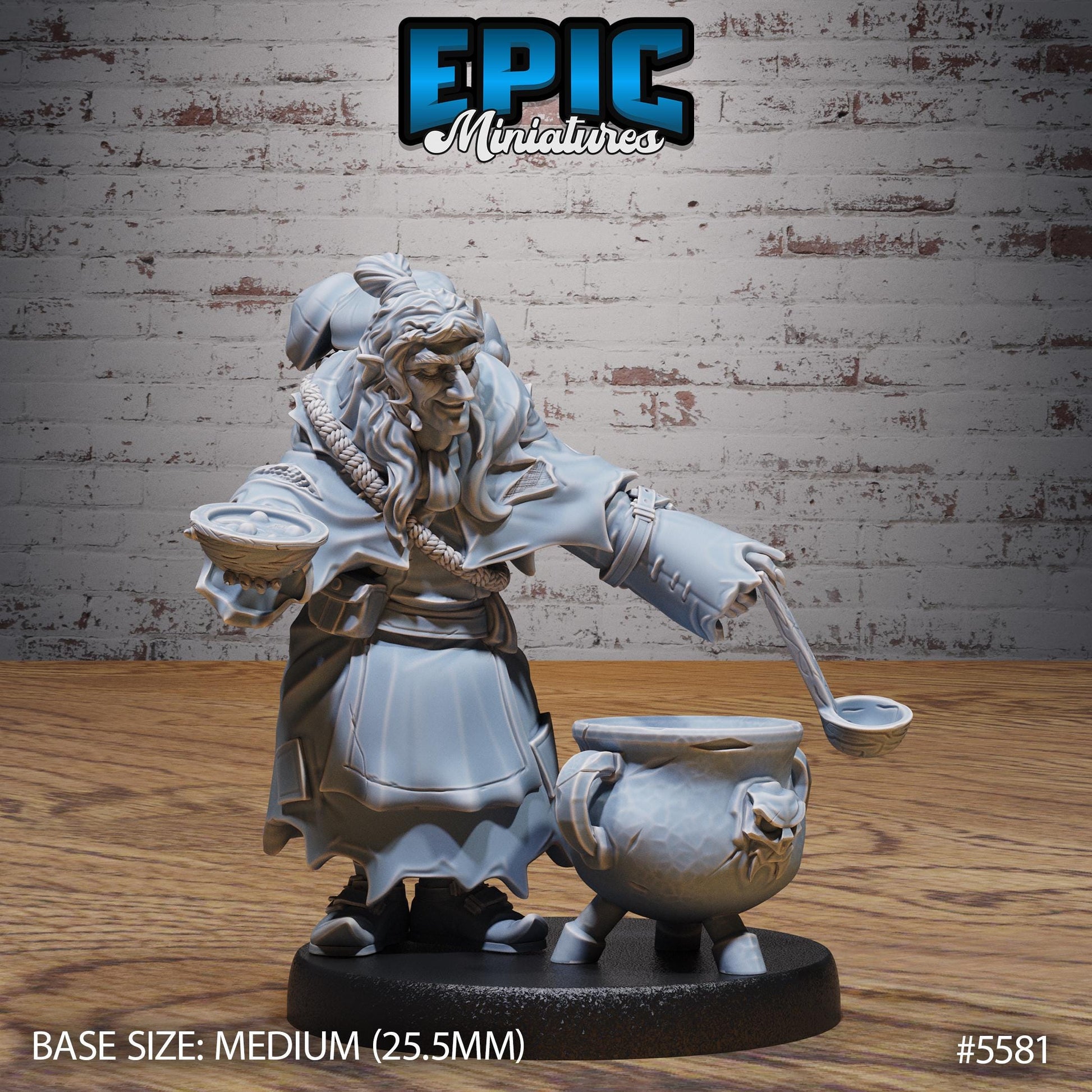 Granny Witch- Resin Miniature - Tabletop miniature - Fantasy Miniature - 32mm - D&D - Sci-fi Miniature