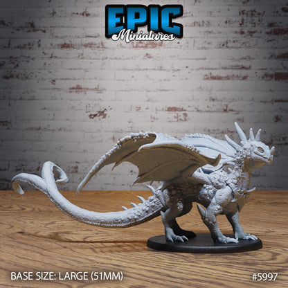 Crystal Dragon Young - Resin Miniature - Tabletop miniature - Fantasy Miniature - 32mm - D&D - Sci-fi Miniature