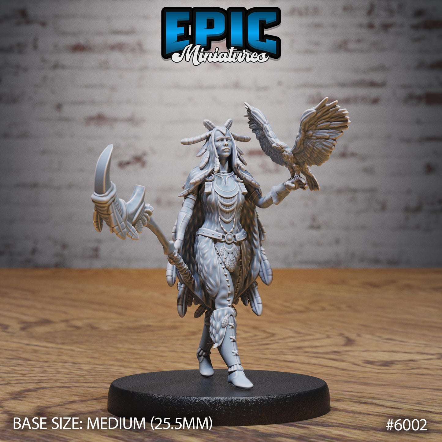 Raven Shaman - Resin Miniature - Tabletop miniature - Fantasy Miniature - 32mm - D&D - Sci-fi Miniature