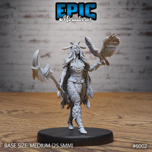 Raven Shaman - Resin Miniature - Tabletop miniature - Fantasy Miniature - 32mm - D&D - Sci-fi Miniature