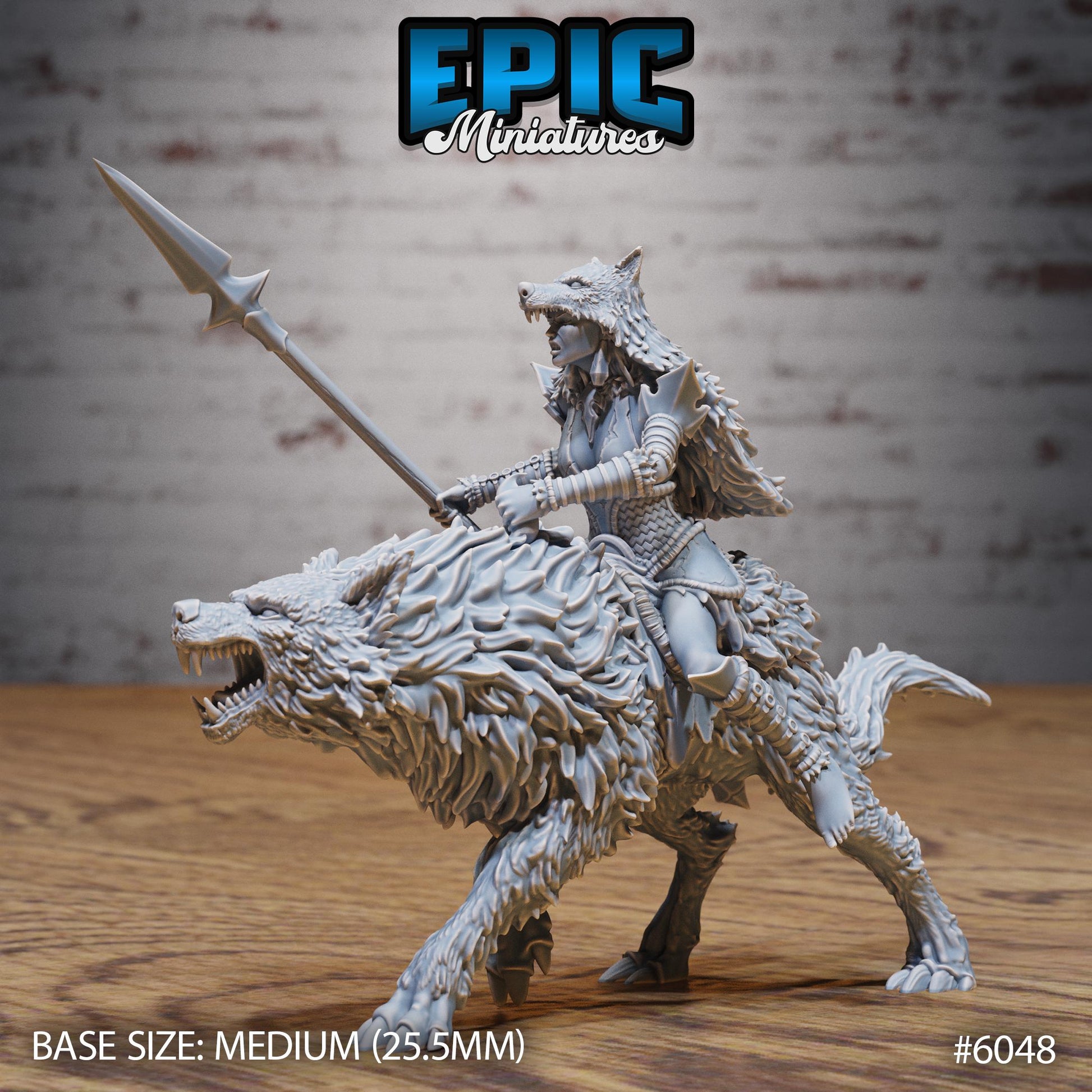 Wolf Huntress - Resin Miniature - Tabletop miniature - Fantasy Miniature - 32mm - D&D - Sci-fi Miniature