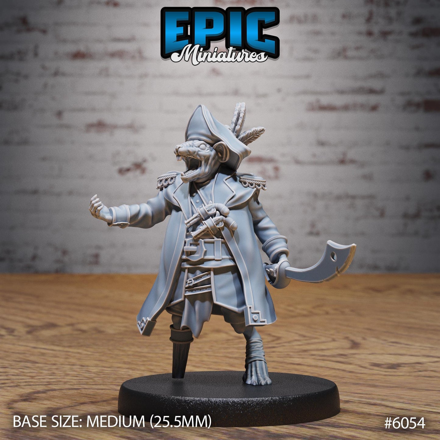 Ratfolk Pirate - Resin Miniature - Tabletop miniature - Fantasy Miniature - 32mm - D&D - Sci-fi Miniature