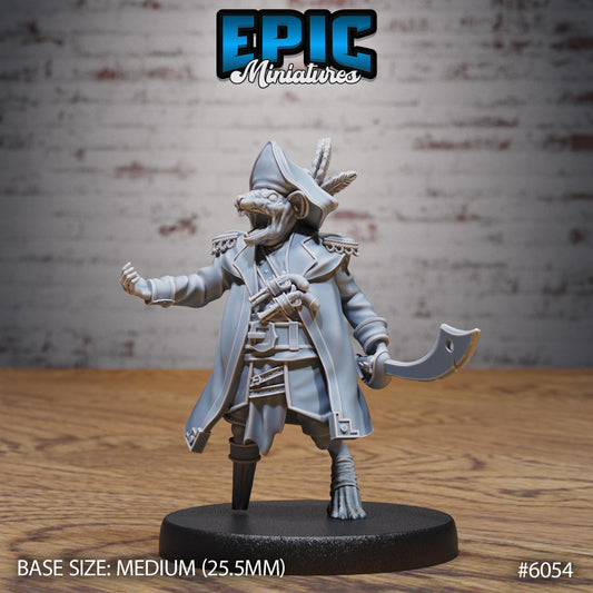 Ratfolk Pirate - Resin Miniature - Tabletop miniature - Fantasy Miniature - 32mm - D&D - Sci-fi Miniature