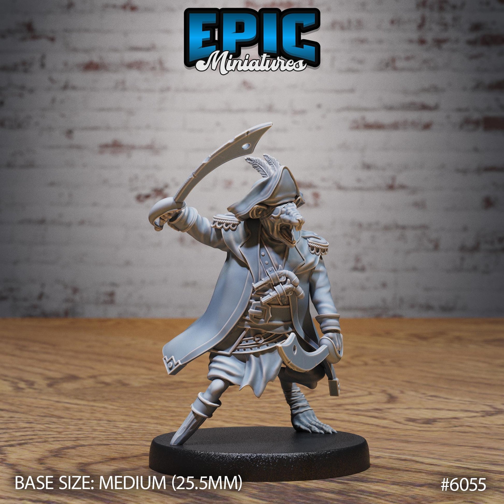 Ratfolk Pirate - Resin Miniature - Tabletop miniature - Fantasy Miniature - 32mm - D&D - Sci-fi Miniature