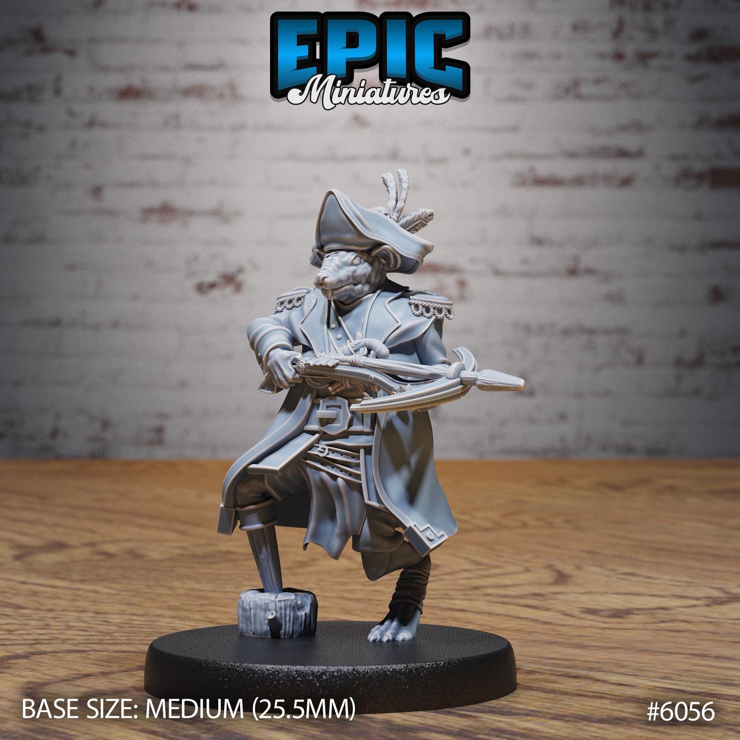 Ratfolk Pirate - Resin Miniature - Tabletop miniature - Fantasy Miniature - 32mm - D&D - Sci-fi Miniature