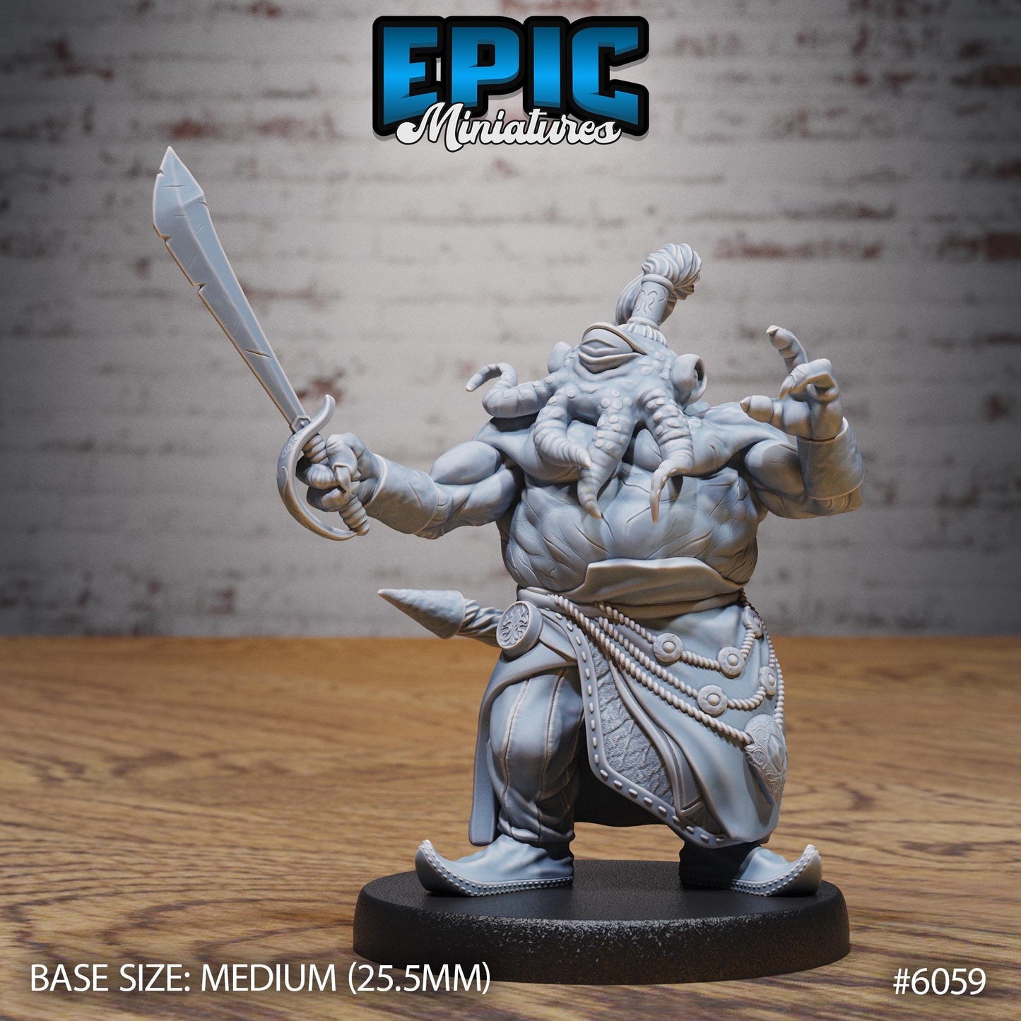 Octo Folk Pirate - Resin Miniature - Tabletop miniature - Fantasy Miniature - 32mm - D&D - Sci-fi Miniature