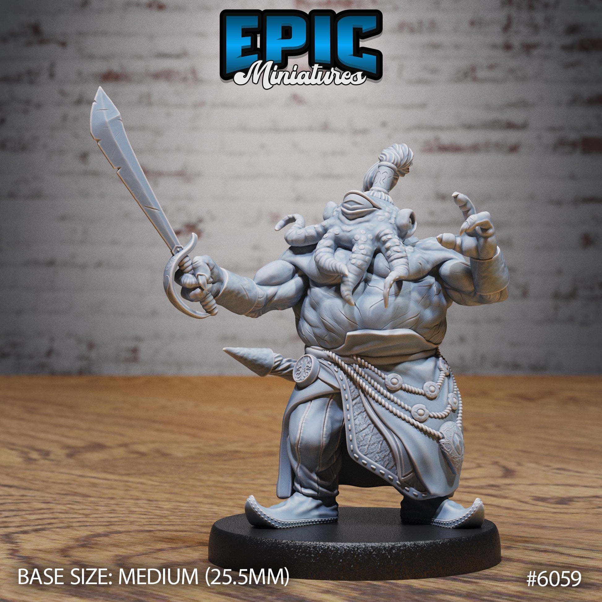Octo Folk Pirate - Resin Miniature - Tabletop miniature - Fantasy Miniature - 32mm - D&D - Sci-fi Miniature