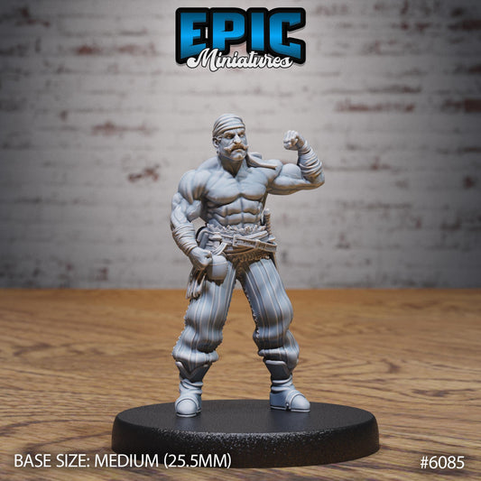 Muscle Pirate - Resin Miniature - Tabletop miniature - Fantasy Miniature - 32mm - D&D - Sci-fi Miniature