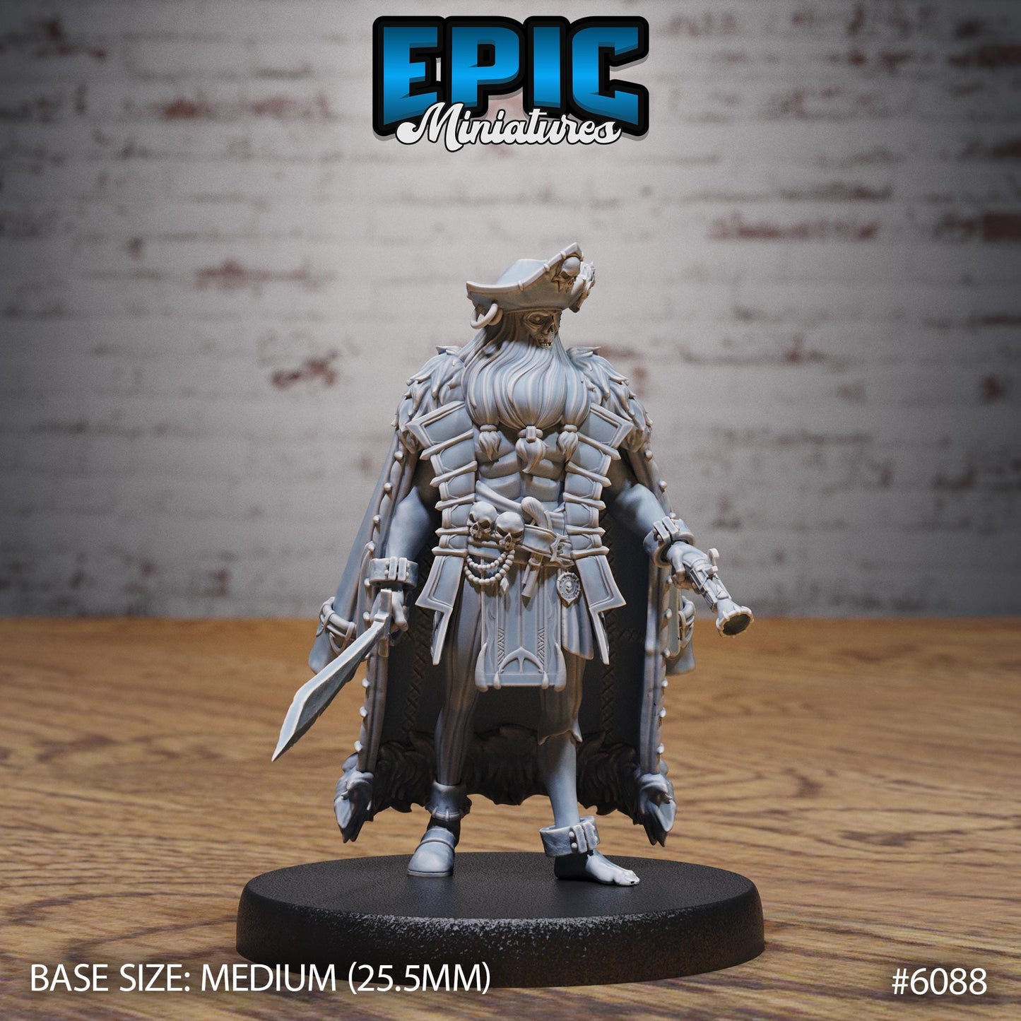 Ghost Captain - Resin Miniature - Tabletop miniature - Fantasy Miniature - 32mm - D&D - Sci-fi Miniature
