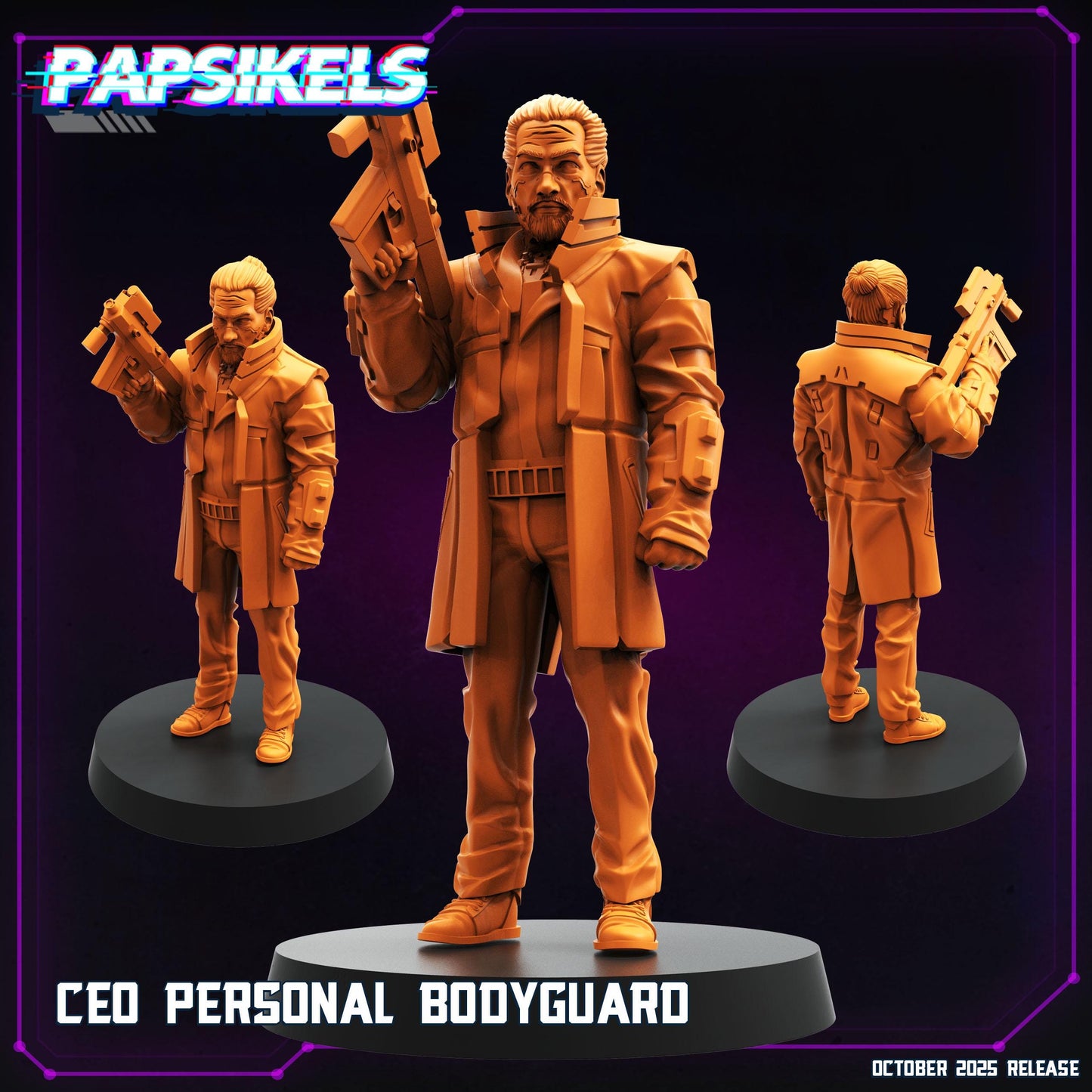 Ceo Personal Bodyguard - 3D Printed Miniature - Sci-fi Miniature - Tabletop Miniature - D&D - Papsikel