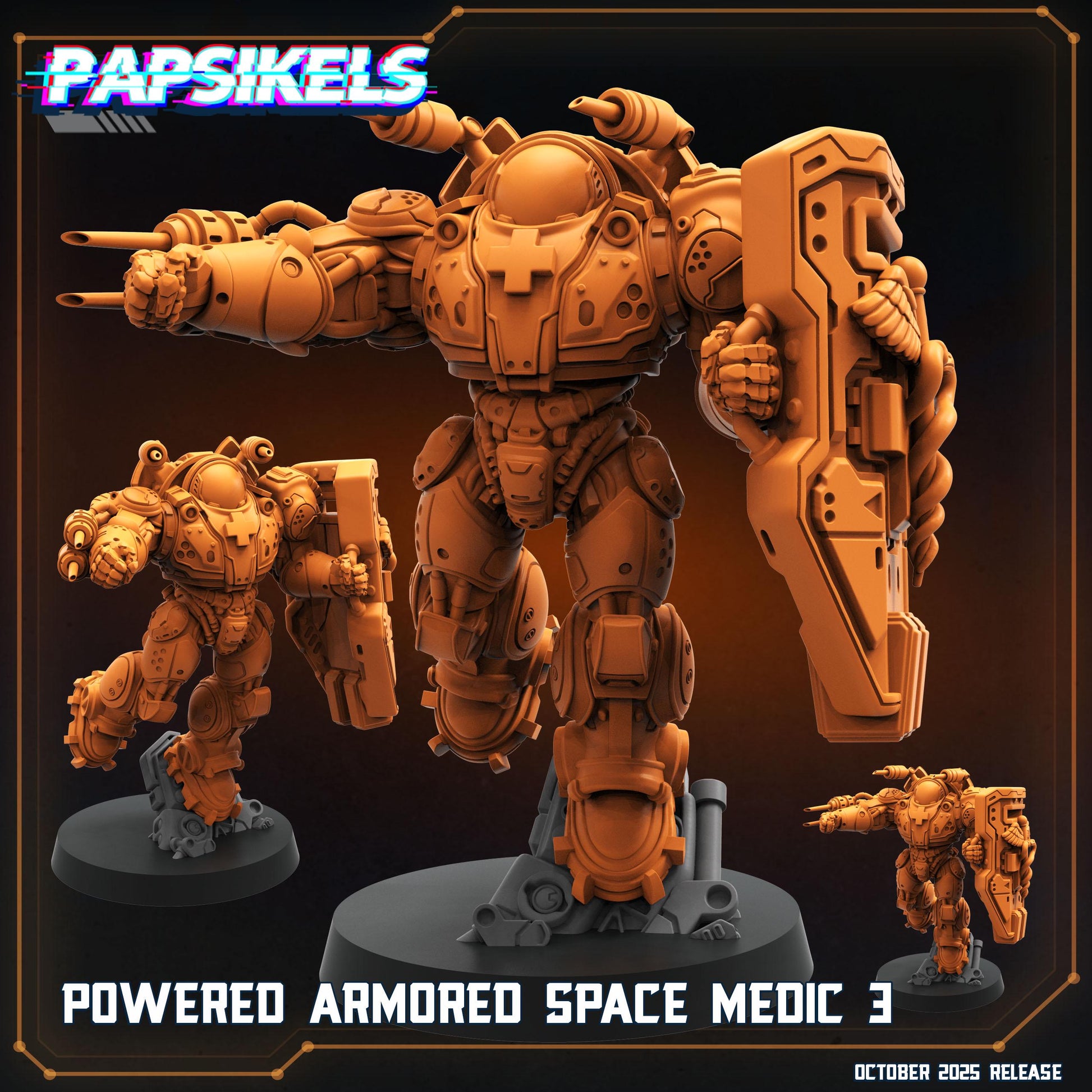 Space Medics - 3D Printed Miniature - Sci-fi Miniature - Tabletop Miniature - D&D - Papsikel