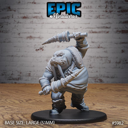Walrus Folk - Resin Miniature - Tabletop miniature - Fantasy Miniature - 32mm - D&D - Sci-fi Miniature