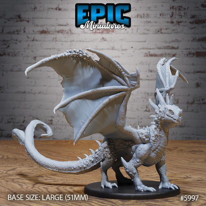 Crystal Dragon Young - Resin Miniature - Tabletop miniature - Fantasy Miniature - 32mm - D&D - Sci-fi Miniature
