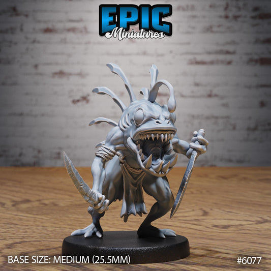 Angler Fish - Resin Miniature - Tabletop miniature - Fantasy Miniature - 32mm - D&D - Sci-fi Miniature