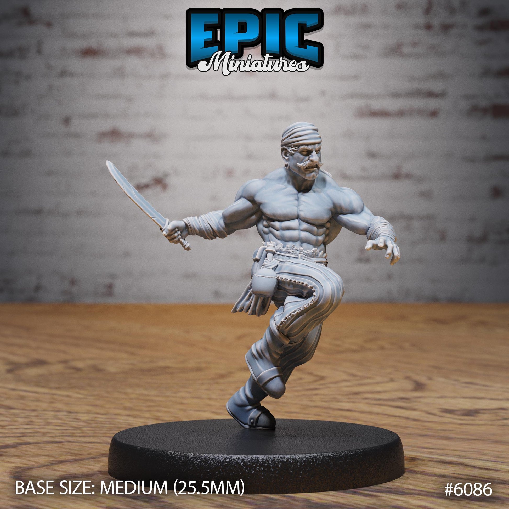 Muscle Pirate - Resin Miniature - Tabletop miniature - Fantasy Miniature - 32mm - D&D - Sci-fi Miniature