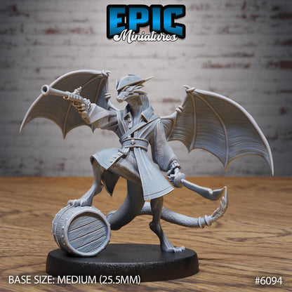 Draco Pirate - Resin Miniature - Tabletop miniature - Fantasy Miniature - 32mm - D&D - Sci-fi Miniature