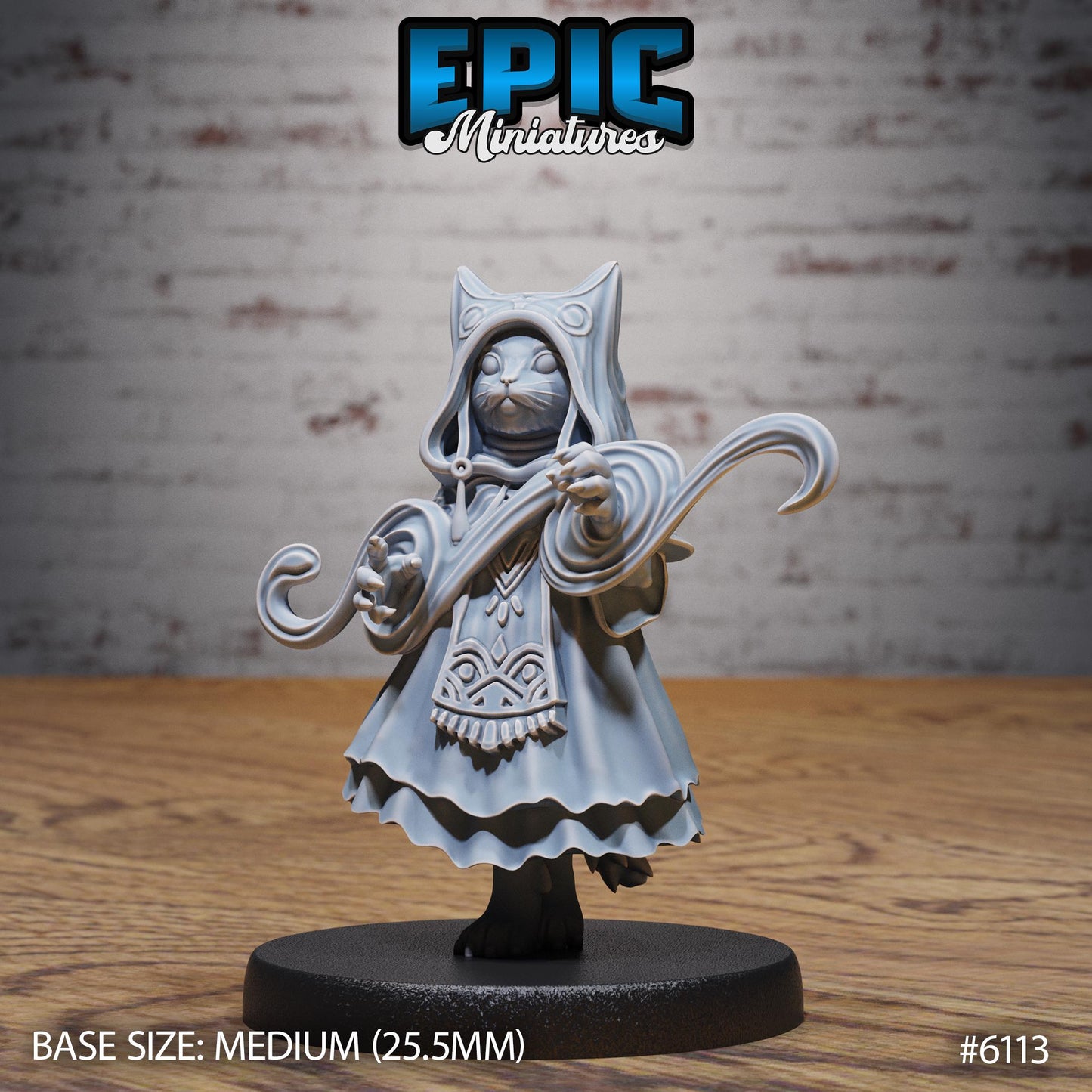 Catfolk Warlock - Resin Miniature - Tabletop miniature - Fantasy Miniature - 32mm - D&D - Sci-fi Miniature
