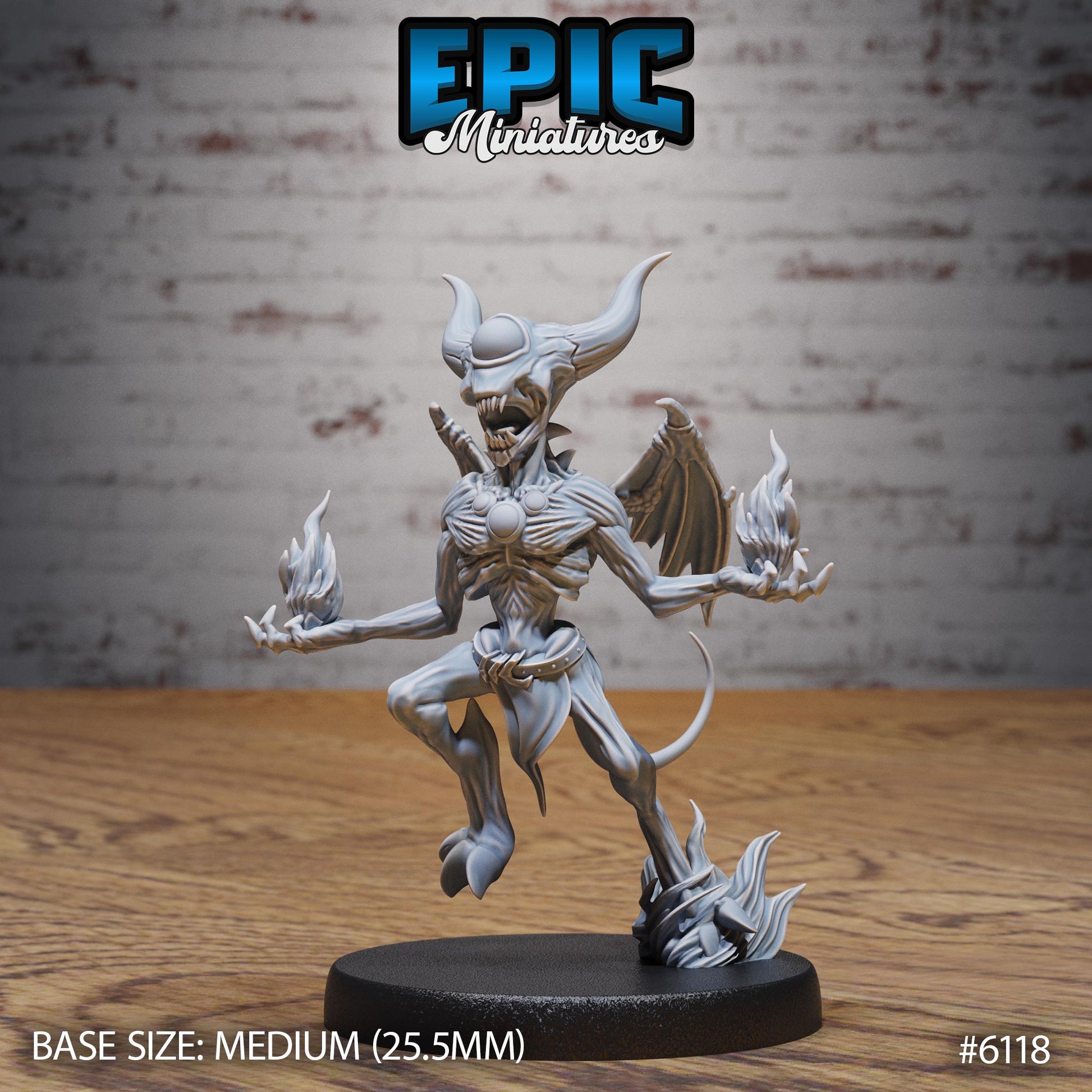 Pyro Demon - Resin Miniature - Tabletop miniature - Fantasy Miniature - 32mm - D&D - Sci-fi Miniature