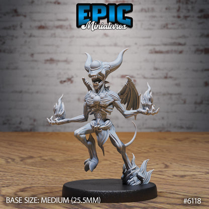 Pyro Demon - Resin Miniature - Tabletop miniature - Fantasy Miniature - 32mm - D&D - Sci-fi Miniature
