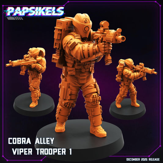 Cobra Troopers - Tabletop miniature - Fantasy - 32mm - D&D - Sc fi Papsikel