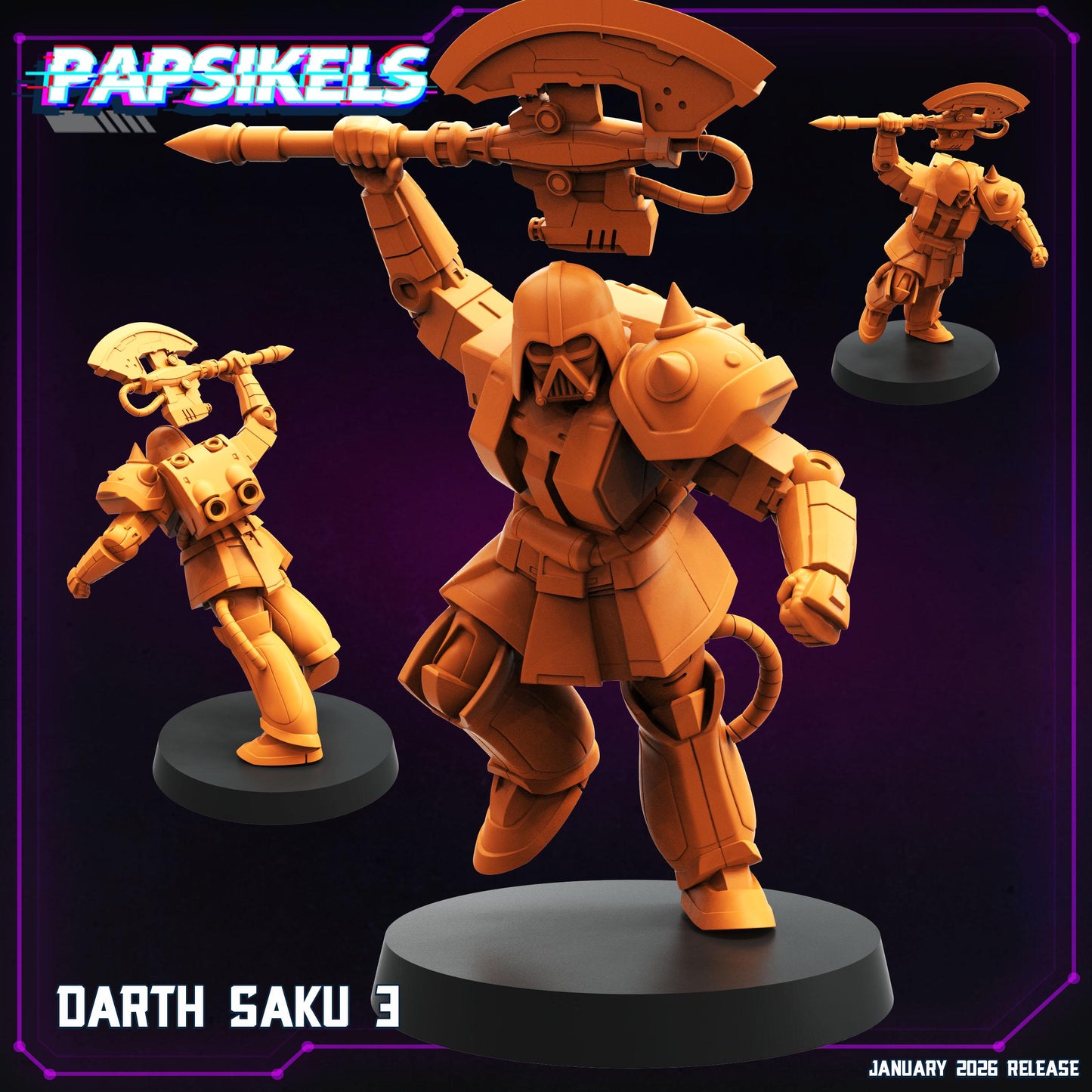 Darth Saku - 32mm Sci-fi Miniature - Papsikel