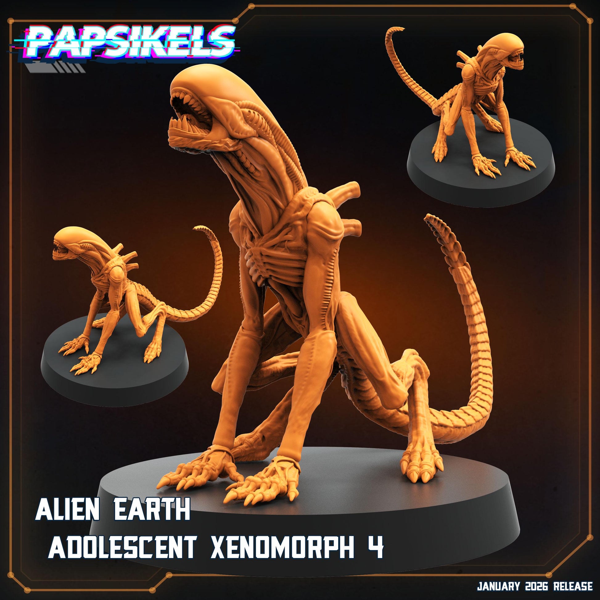 Adolescent Xenoform - 32mm Sci-fi Miniature - Papsikel