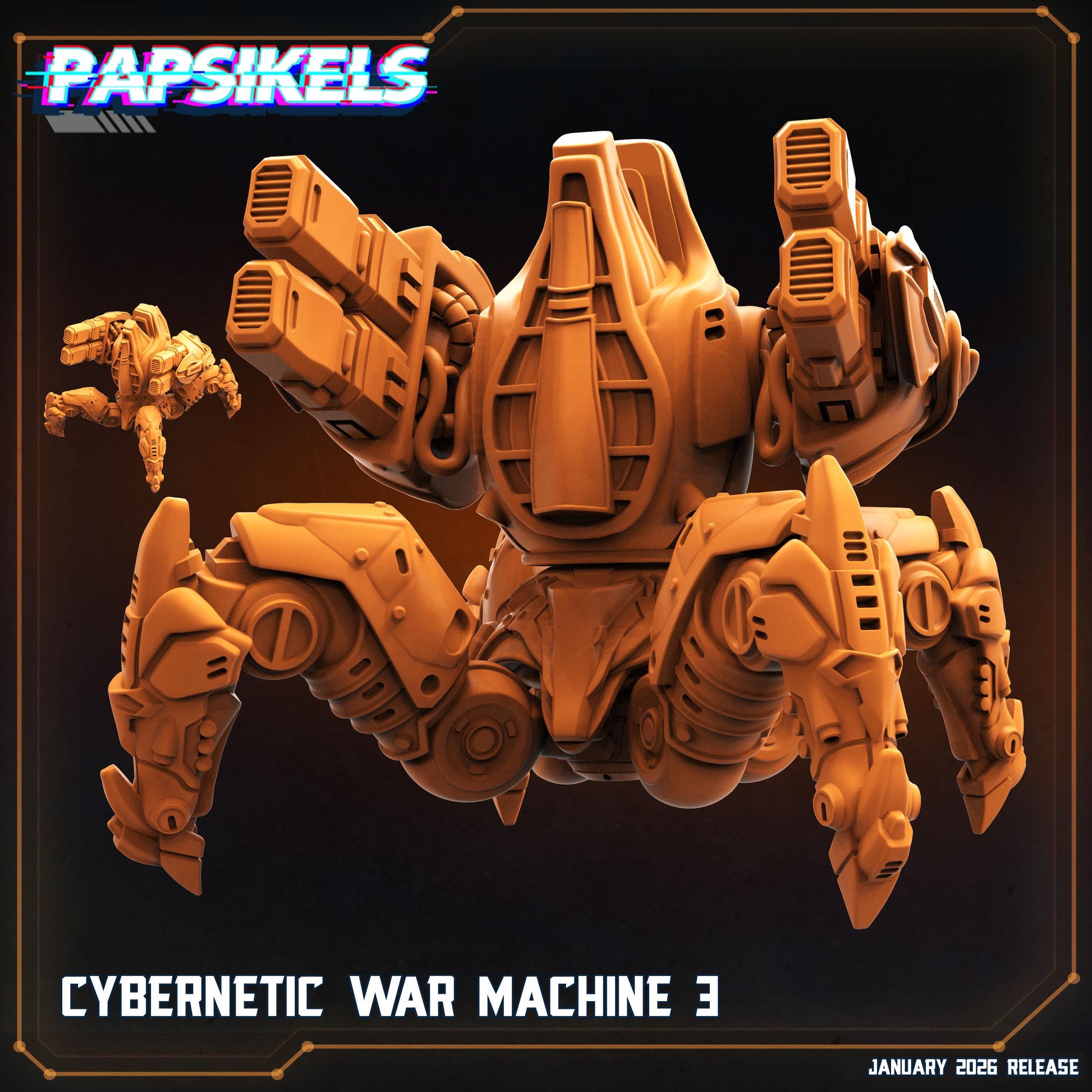 Cybernetic war machine - 32mm Sci-fi Miniature - Papsikel