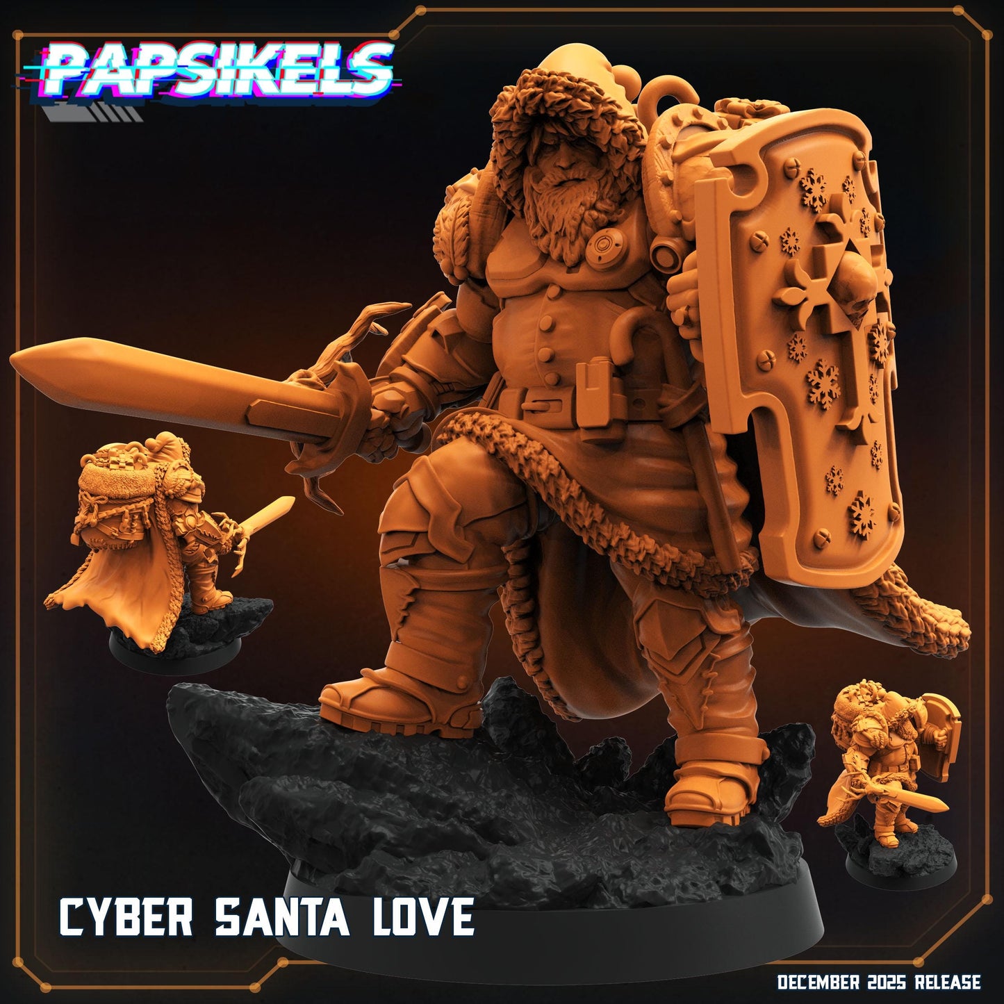 Cyber Santa - 32mm Sci-fi Miniature - Papsikel