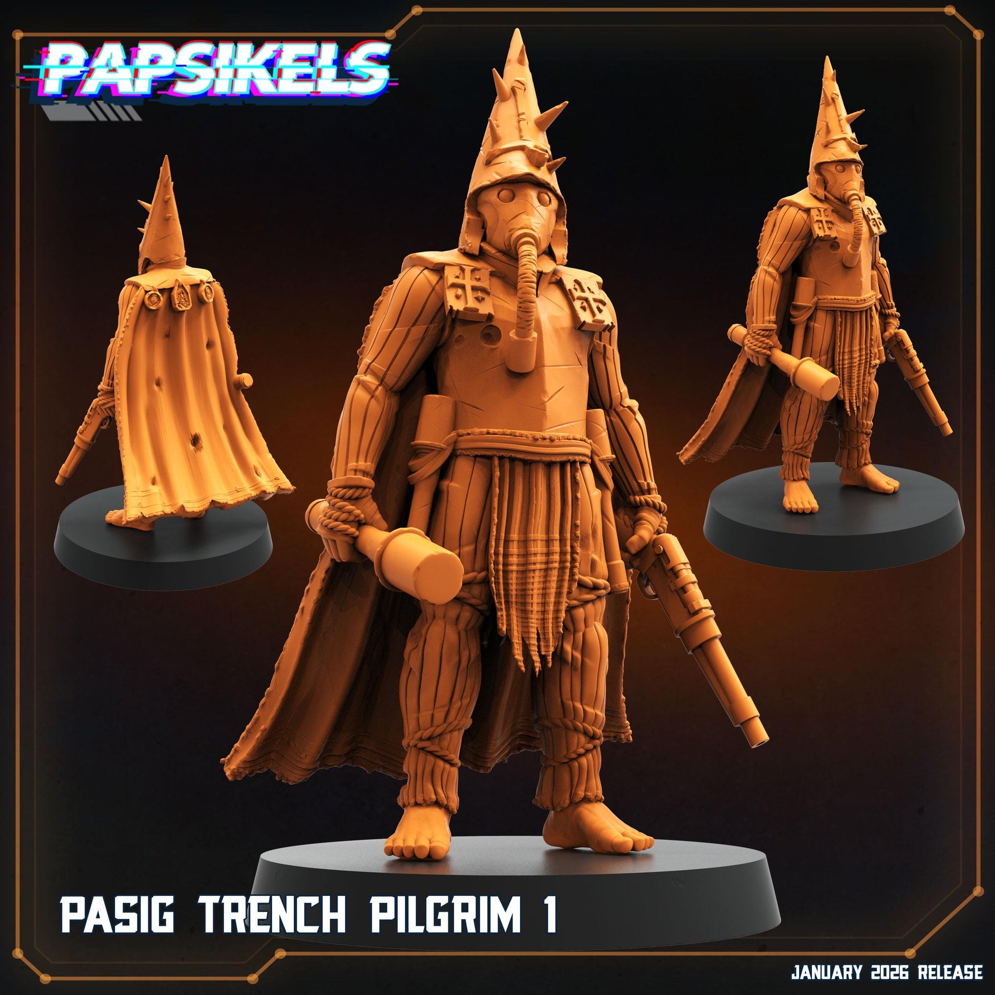 Trench Pilgrims - 32mm Sci-fi Miniature - Papsikel
