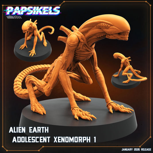 Adolescent Xenoform - 32mm Sci-fi Miniature - Papsikel