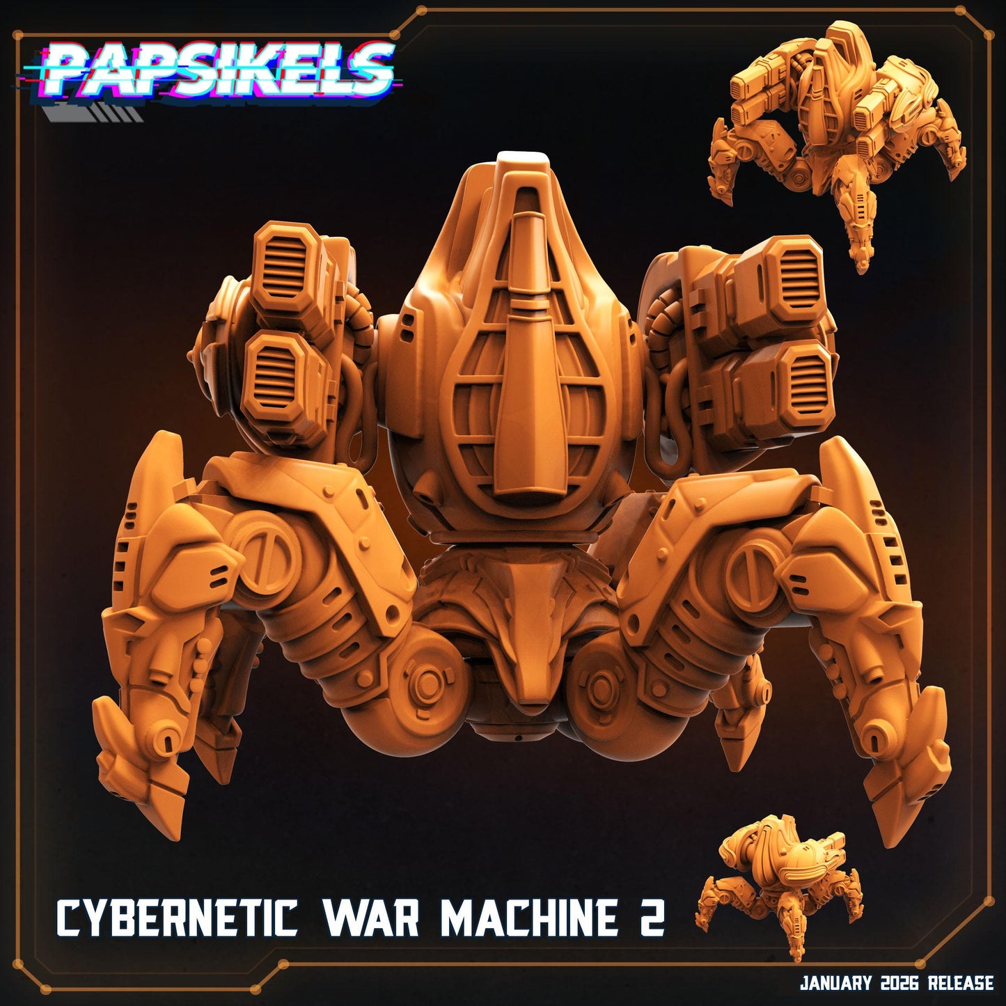 Cybernetic war machine - 32mm Sci-fi Miniature - Papsikel