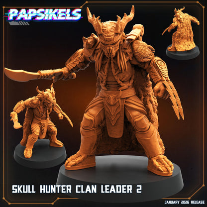 Skull Hunter Clan Leaders - 32mm Sci-fi Miniature - Papsikel