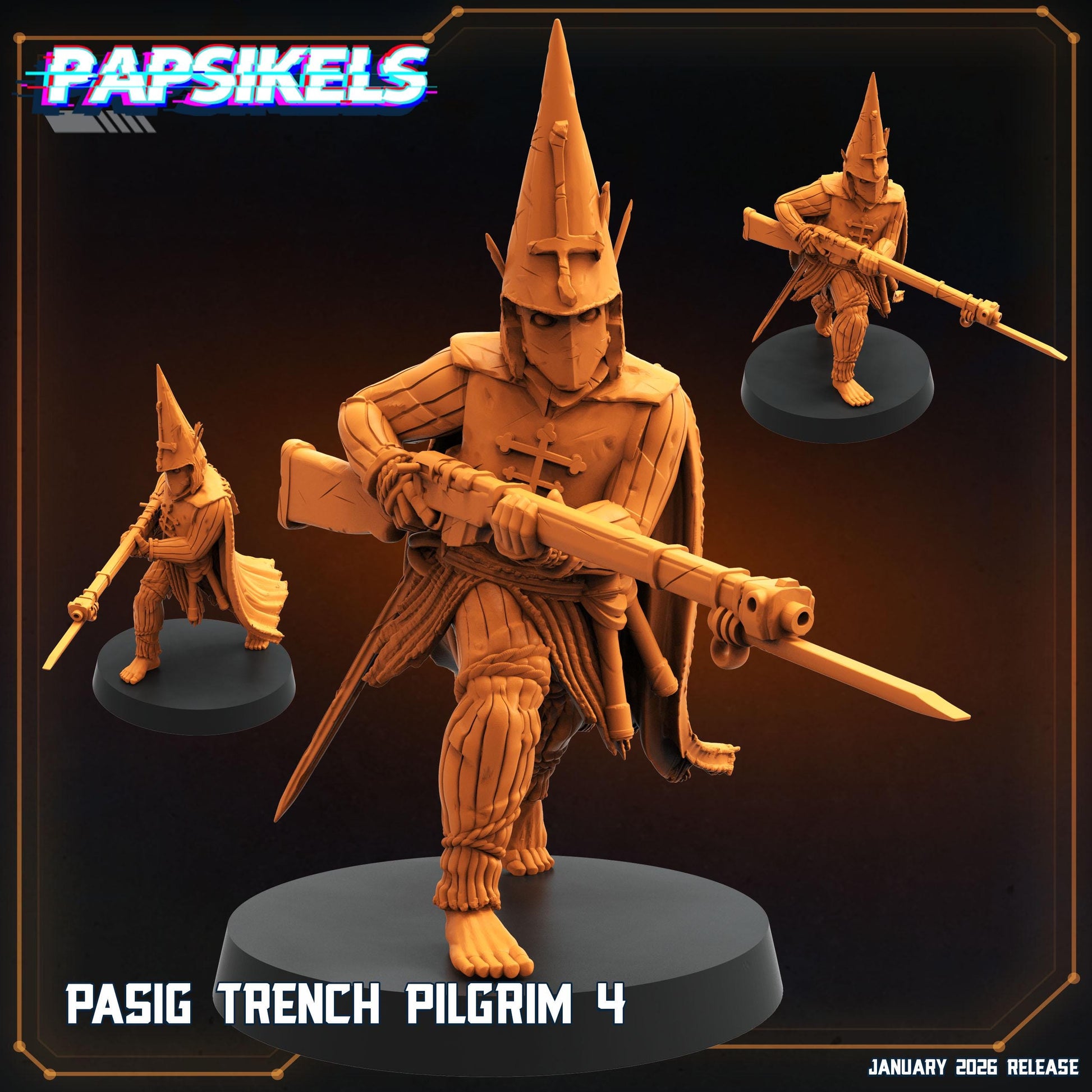 Trench Pilgrims - 32mm Sci-fi Miniature - Papsikel