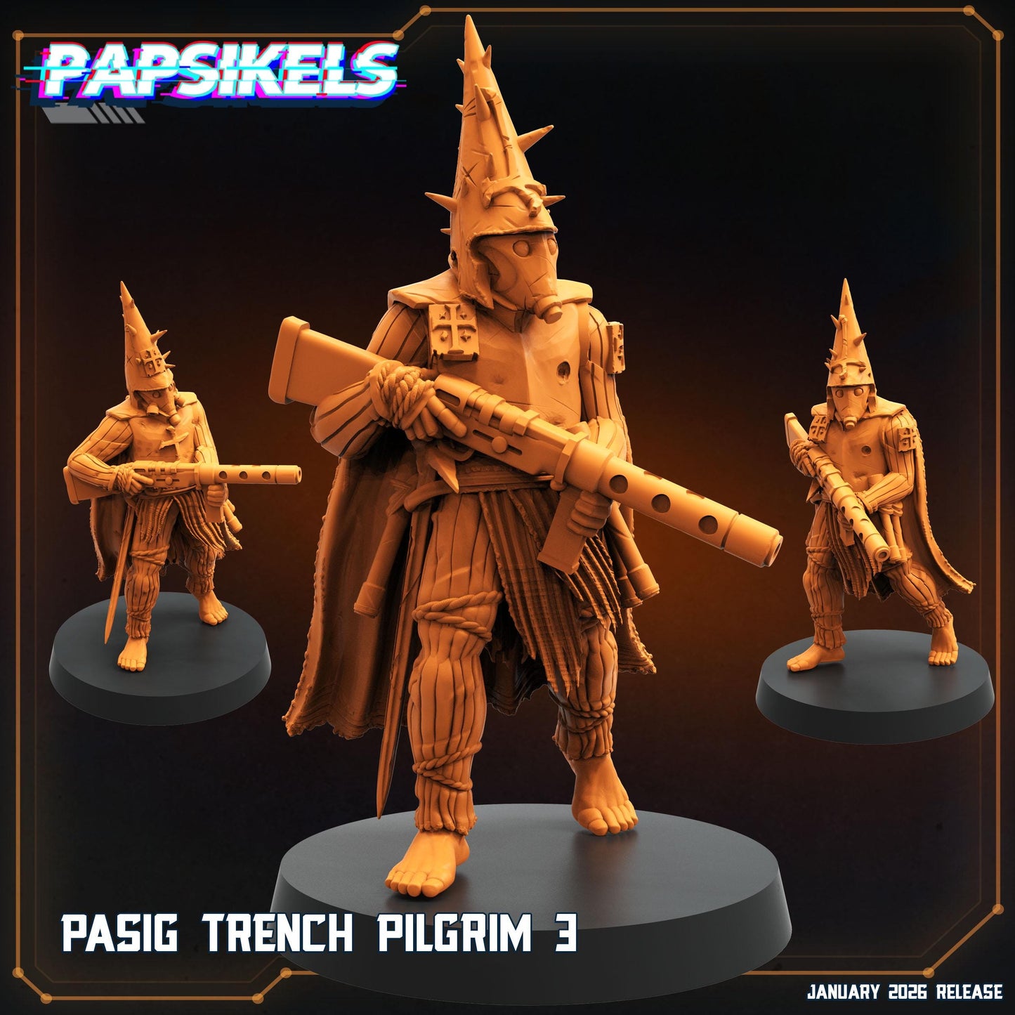 Trench Pilgrims - 32mm Sci-fi Miniature - Papsikel