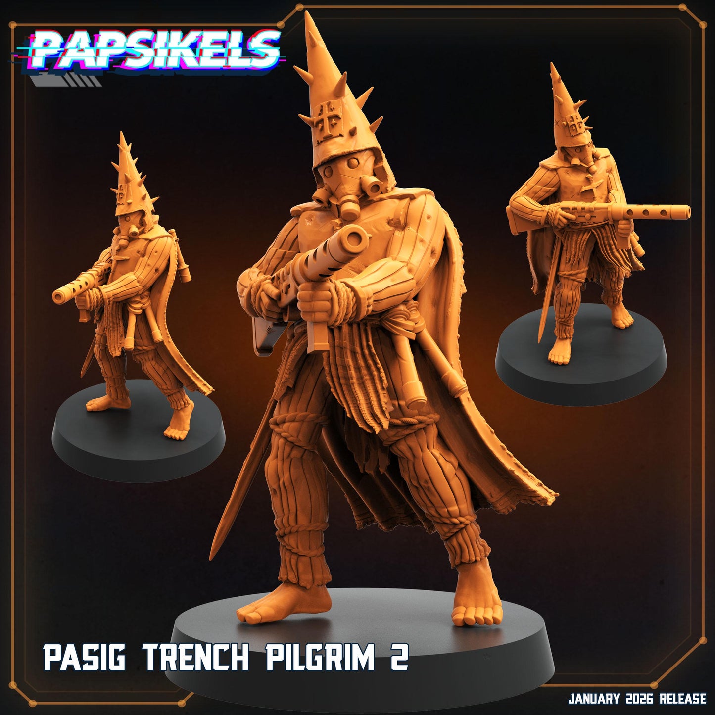 Trench Pilgrims - 32mm Sci-fi Miniature - Papsikel