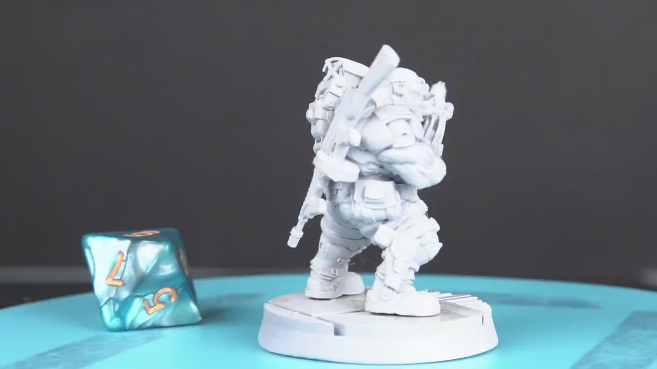 Ugok colonial Officer Captain Rene Rekestas -  Resin Miniature Miniature - Sci- Miniature - Tabletop Miniature Resin Miniature - Papsikel